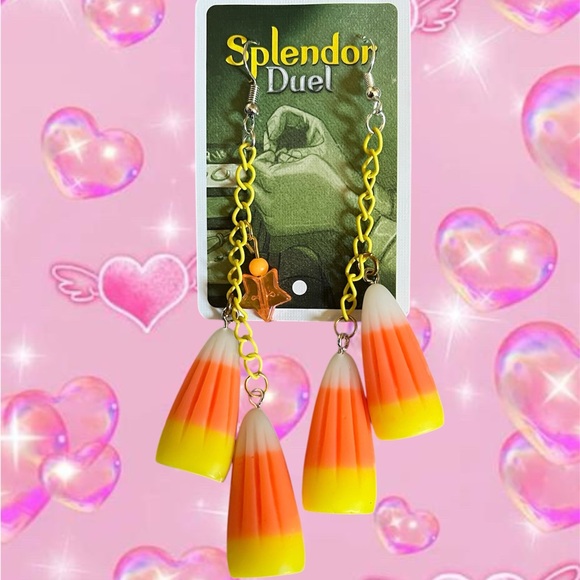 Candy Corn Dangle Earrings - Picture 1 of 1